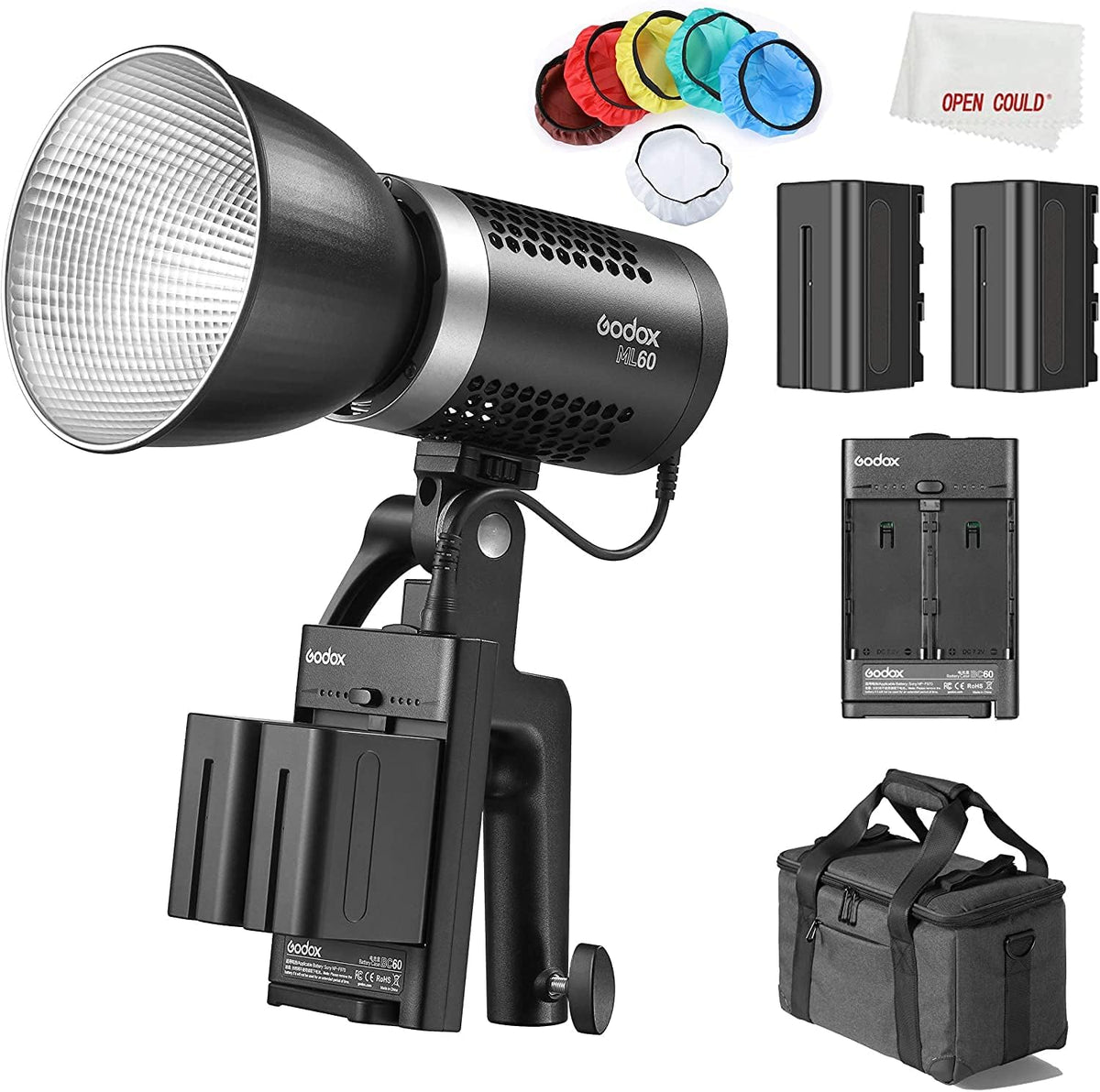 60W LED Light Portable with 2X Battery and Carry Bag G641