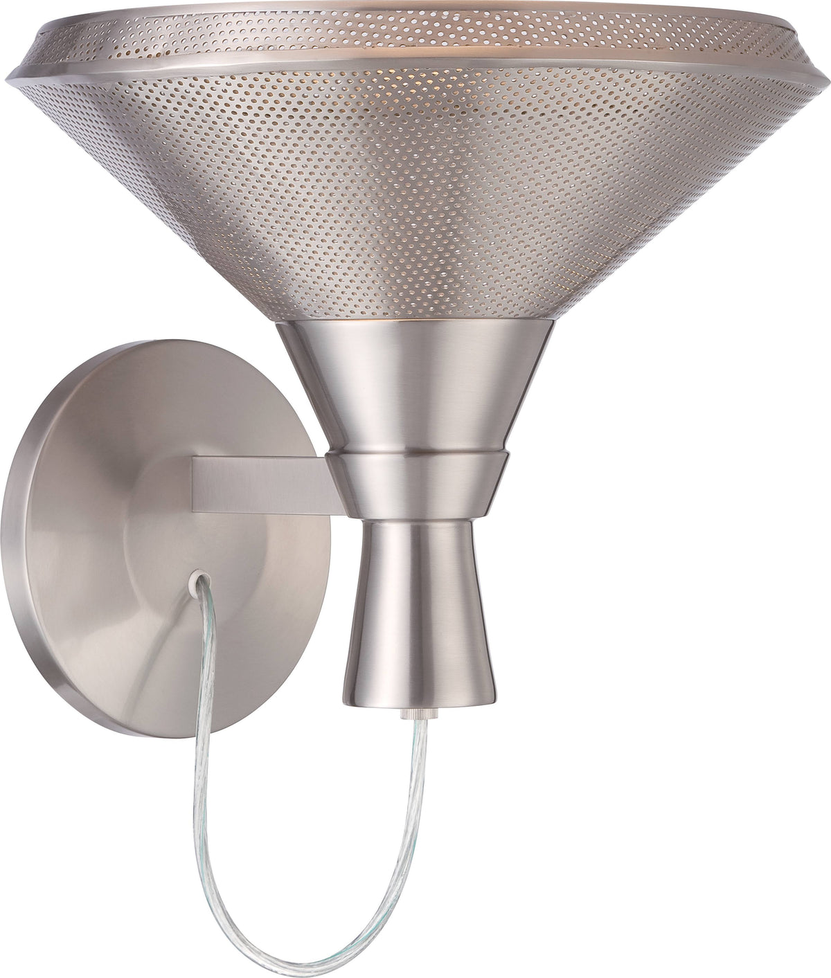 1 Light Metal Shade Wall Satin Steel LED H894243