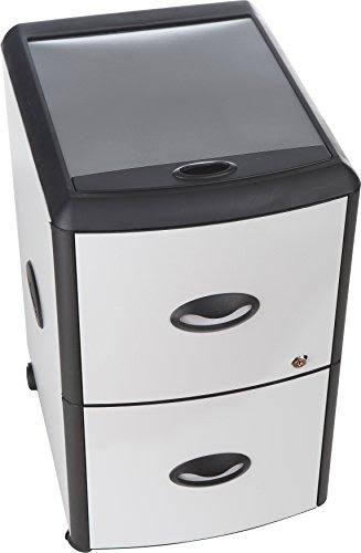 2-Drawer Mobile File Cabinet with Lock, Metal L2477