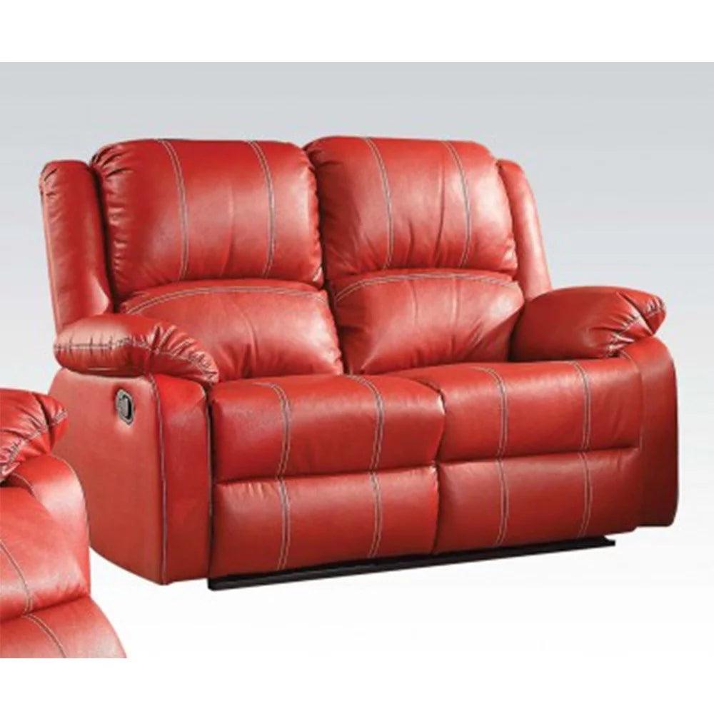 Red PU Loveseat A37956
