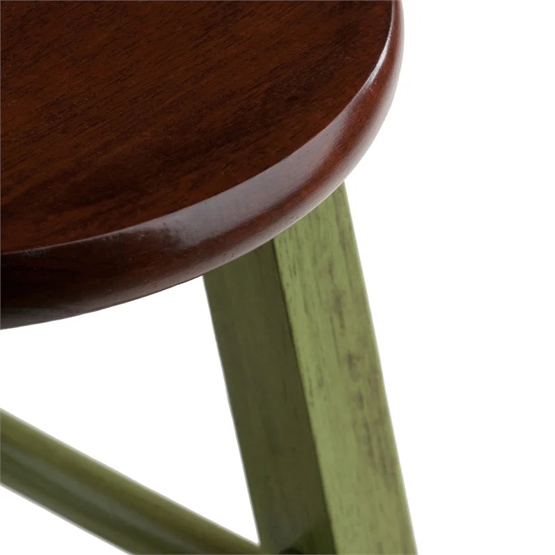 Rustic Green Walnut Finish Bar Stool O414679