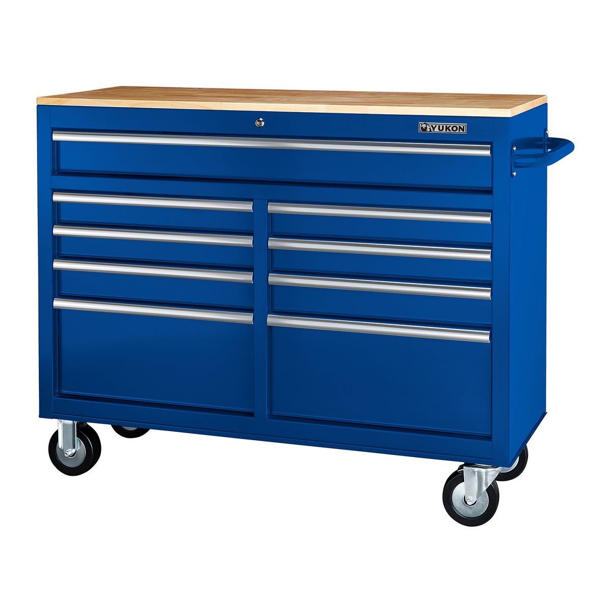 Black 9-Drawer Mobile Storage Cabinet with Solid Wood Top O88497