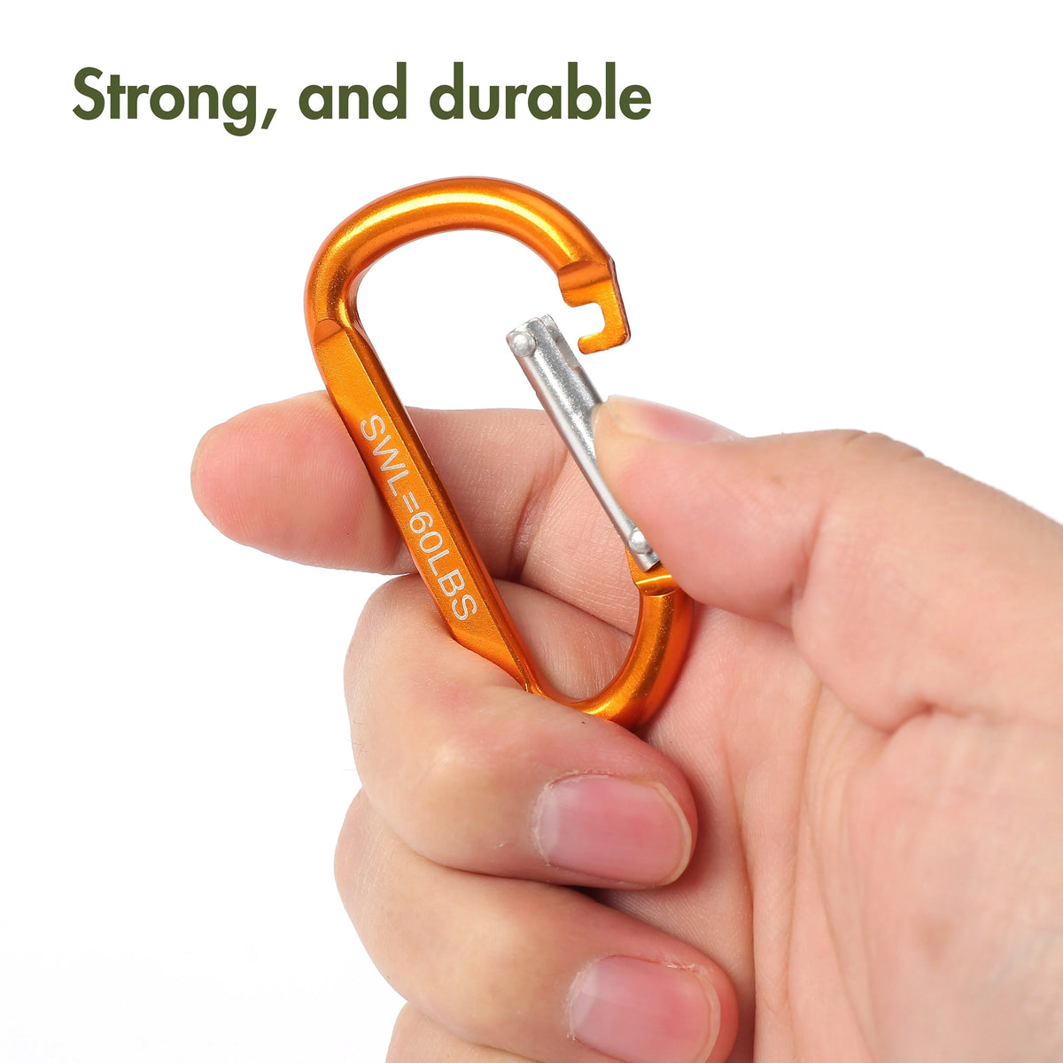 2 Pack Spring Loaded D-shaped Aluminum Carabiners D879293