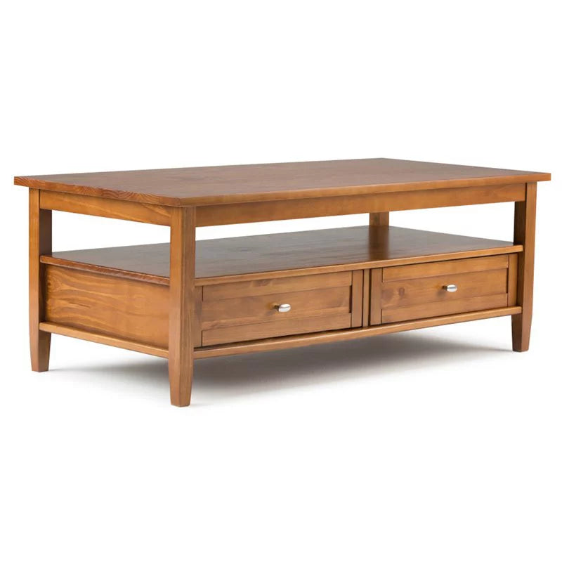 Wood 48" Coffee Table and 14" Narrow Side Table F66542
