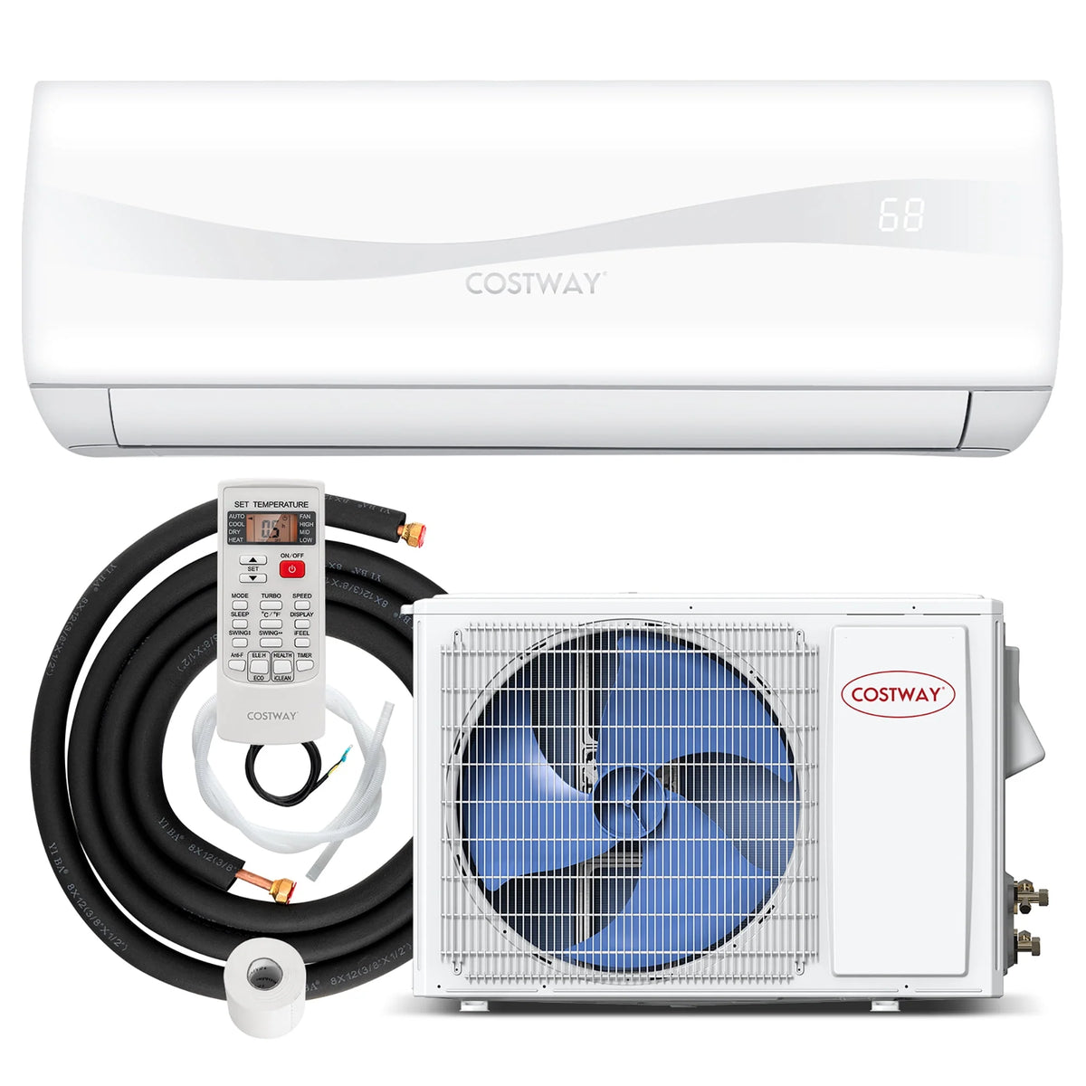 12000 BTU Mini Split Air Conditioner & Heater 20 SEER2 115 V Wall-Mounted AC Unit P637043