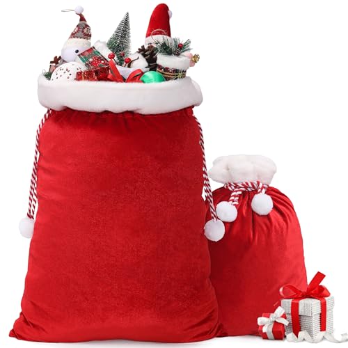 Large Red Velvet Drawstring Gift Bags N92115