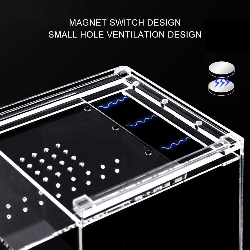 Magnetic Acrylic Reptile Cage 6x6x9 Tall Transparent Terrarium Tank J958003