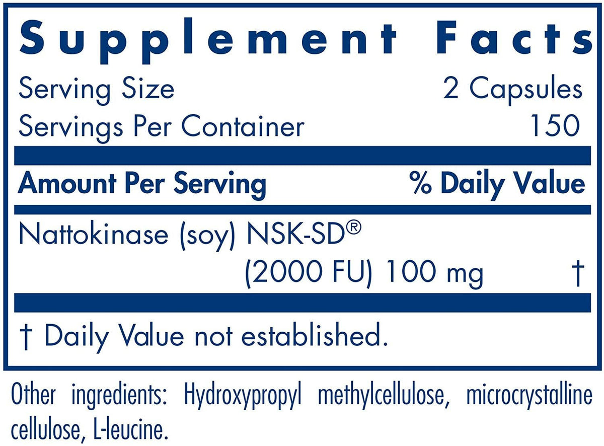 Nattokinase 50 mg 300 Vegetarian Capsules L84678