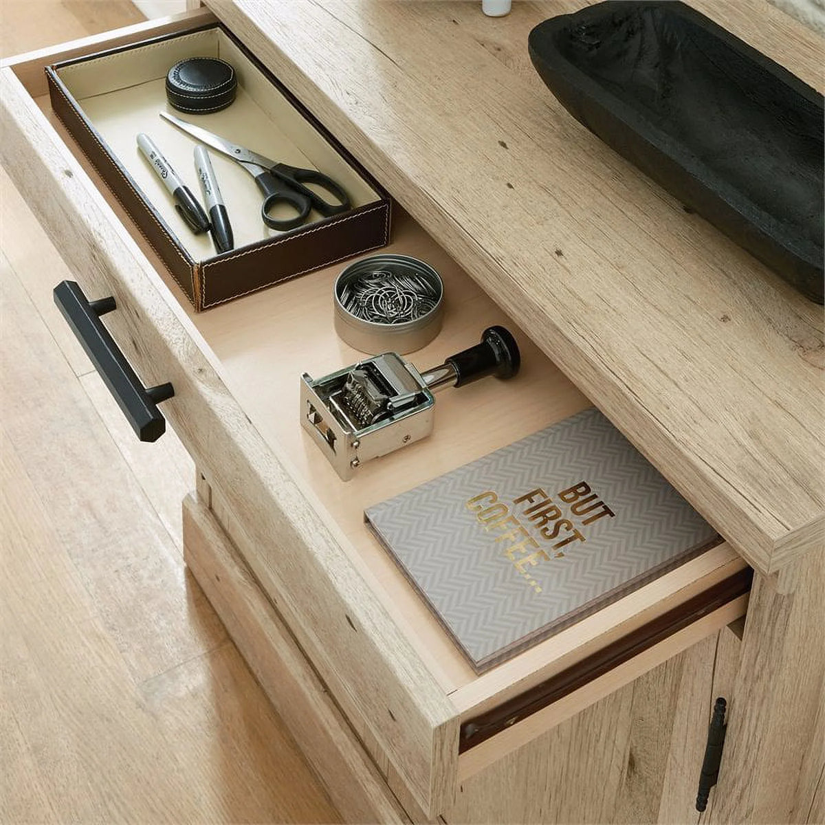 2-Piece Credenza Desk & Utility Stand U9418