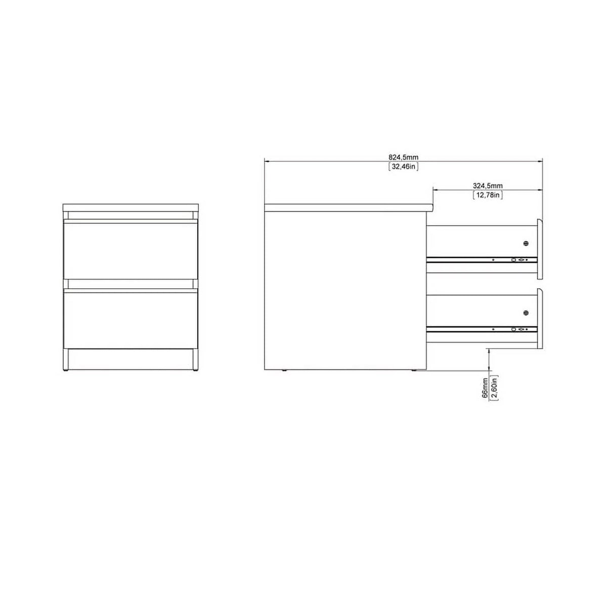2 Piece Bedroom Set with 2 Two Drawer Nightstands O9669