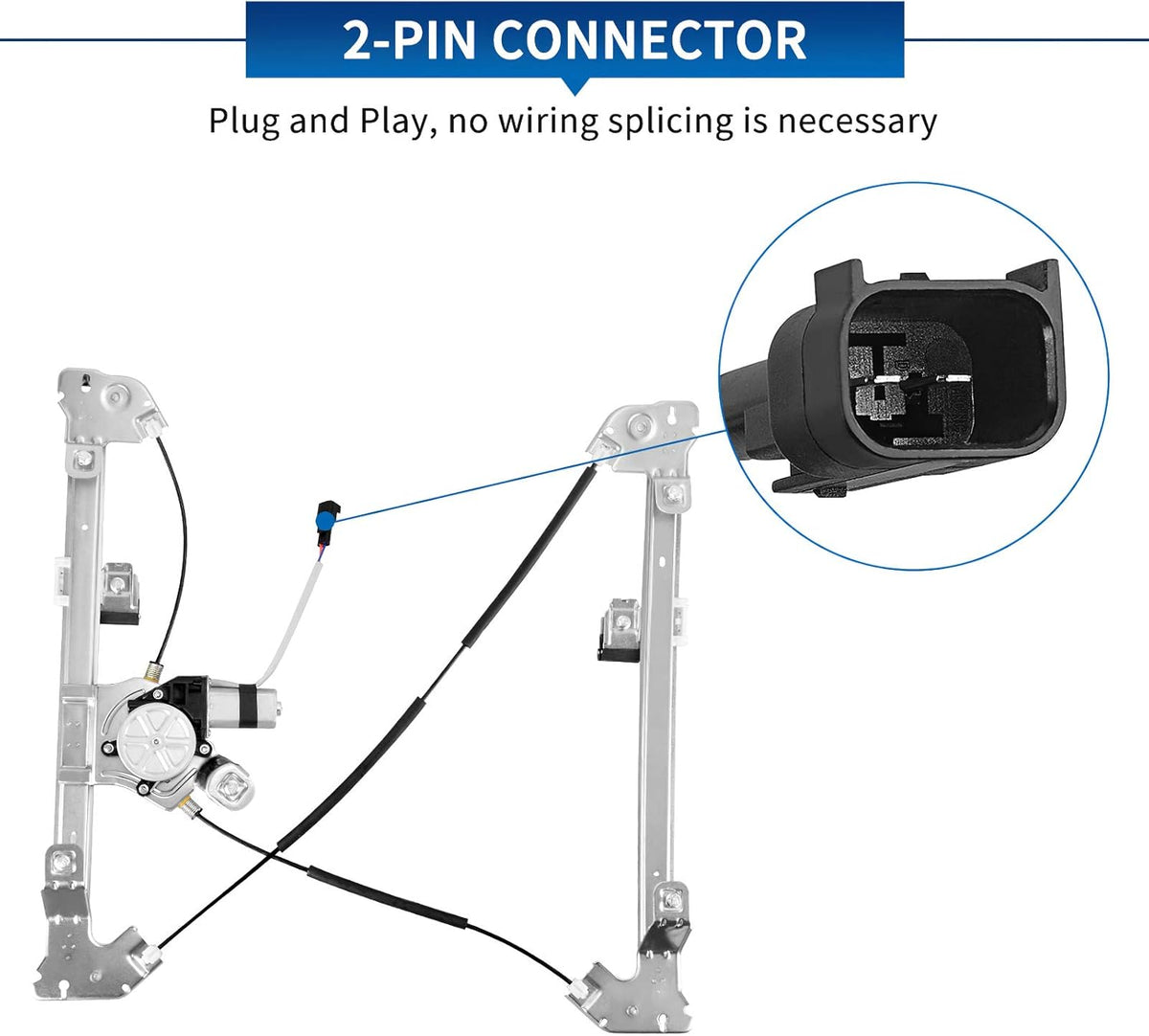 Front Driver Side Power Window Regulator with Motor Pack of 2 P496036