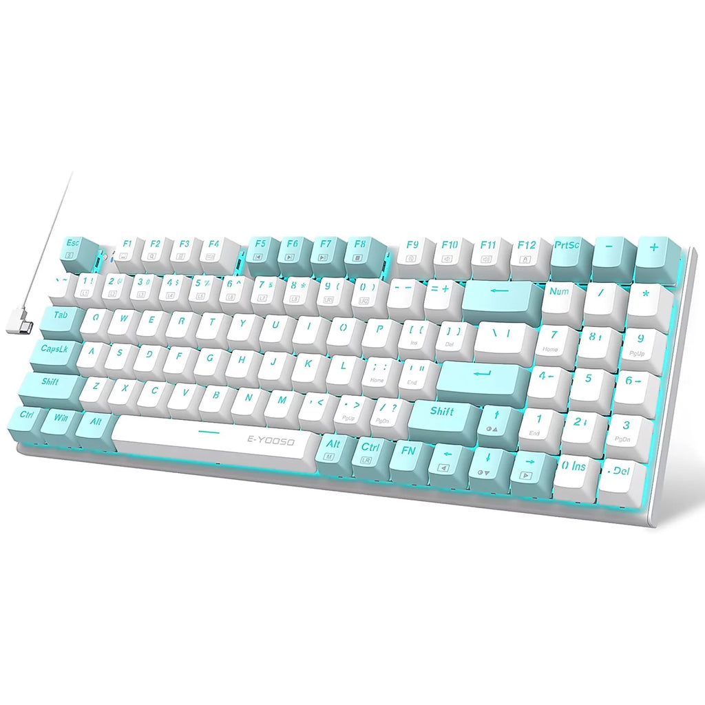 Wired Compact Backlit Mechanical Keyboard 94 Keys Blue Switch H69769
