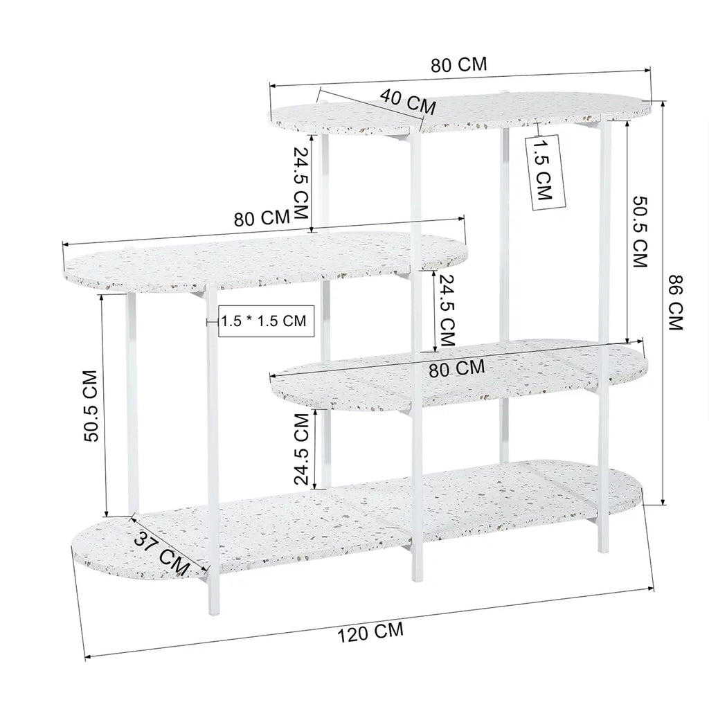 4-Tier Marble White Storage Shelf O1910