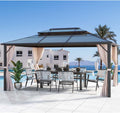 10' x 13' Outdoor Hardtop Gazebo with Aluminum Frame C25059