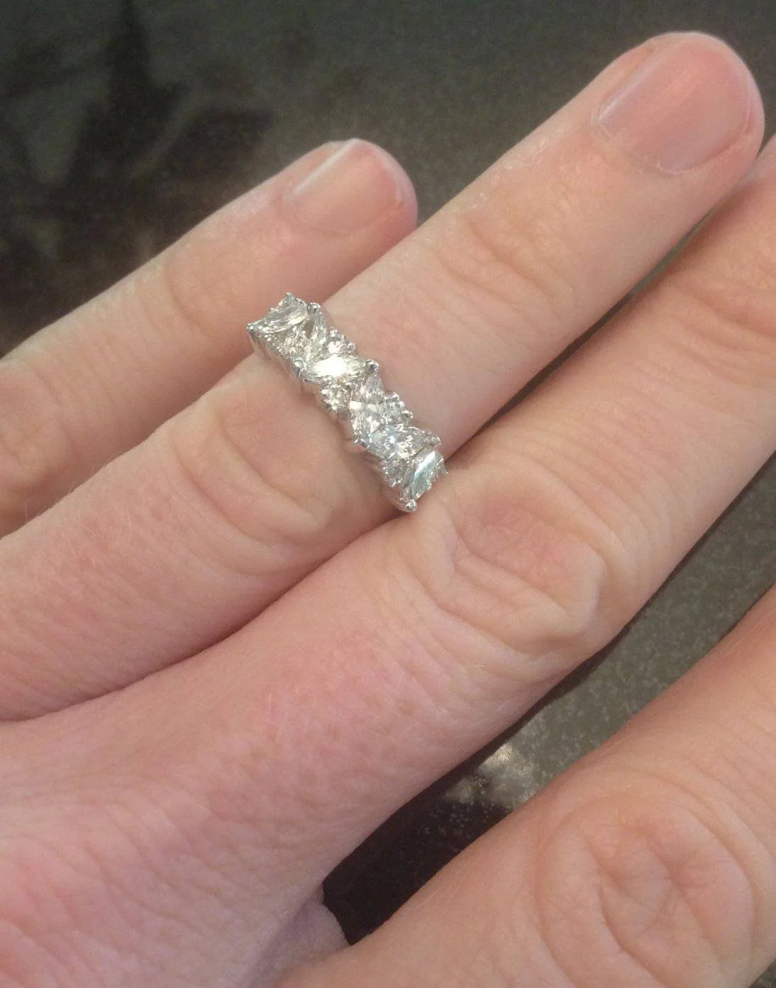 14k White Gold Marquise Diamond Wedding Ring L520372