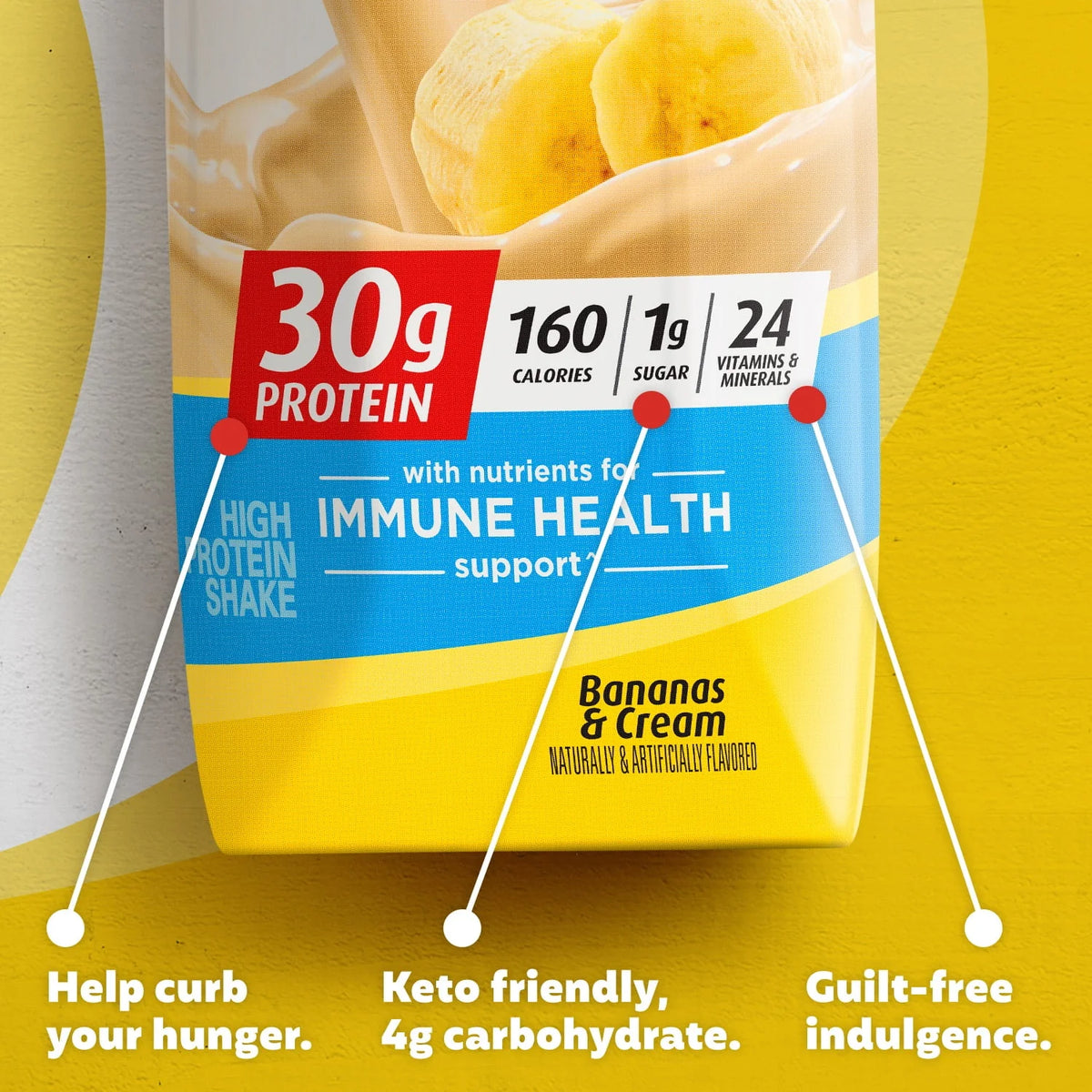 Bananas & Cream Protein Shake 30g 11 fl oz 4 Ct U9644