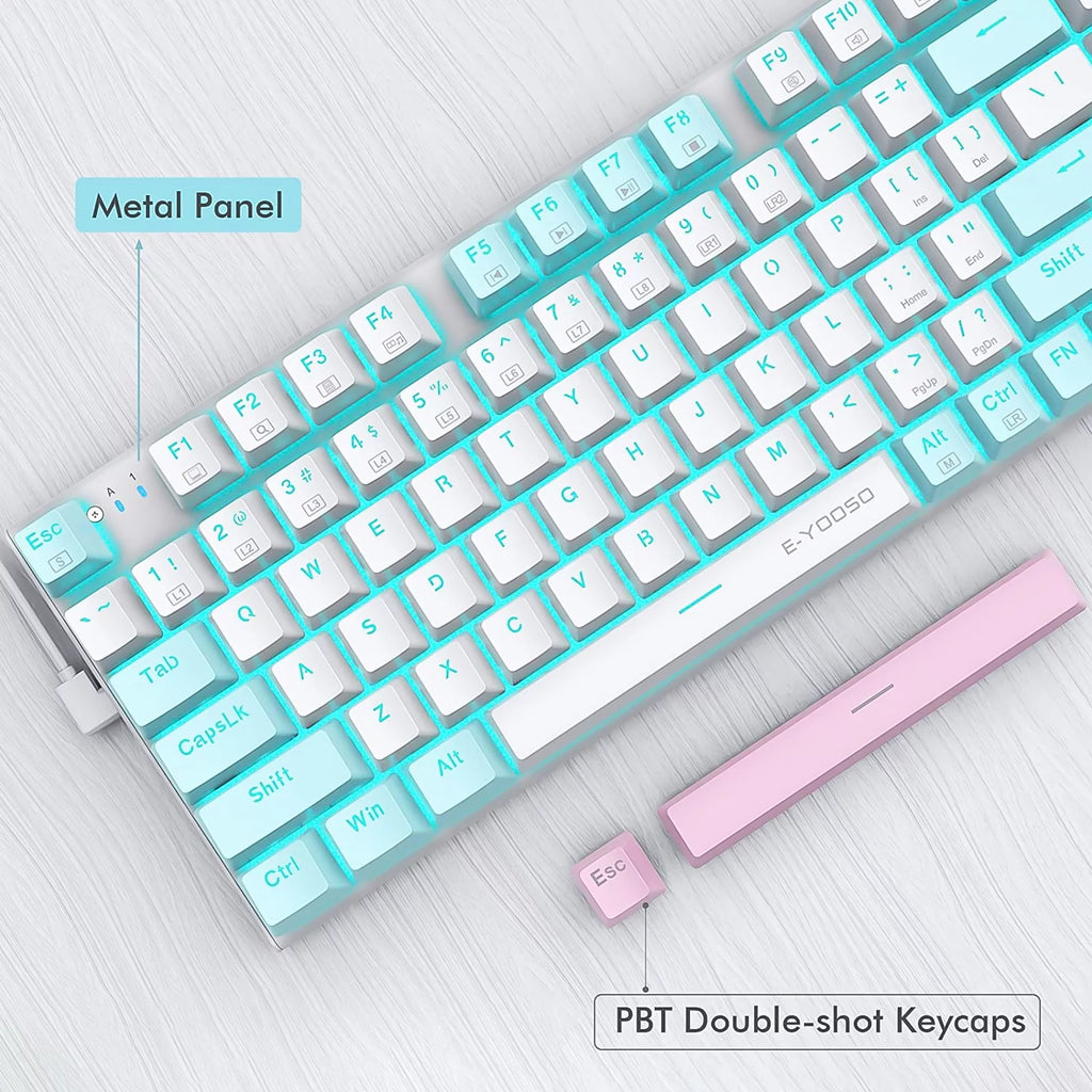 Wired Compact Backlit Mechanical Keyboard 94 Keys Blue Switch H69769