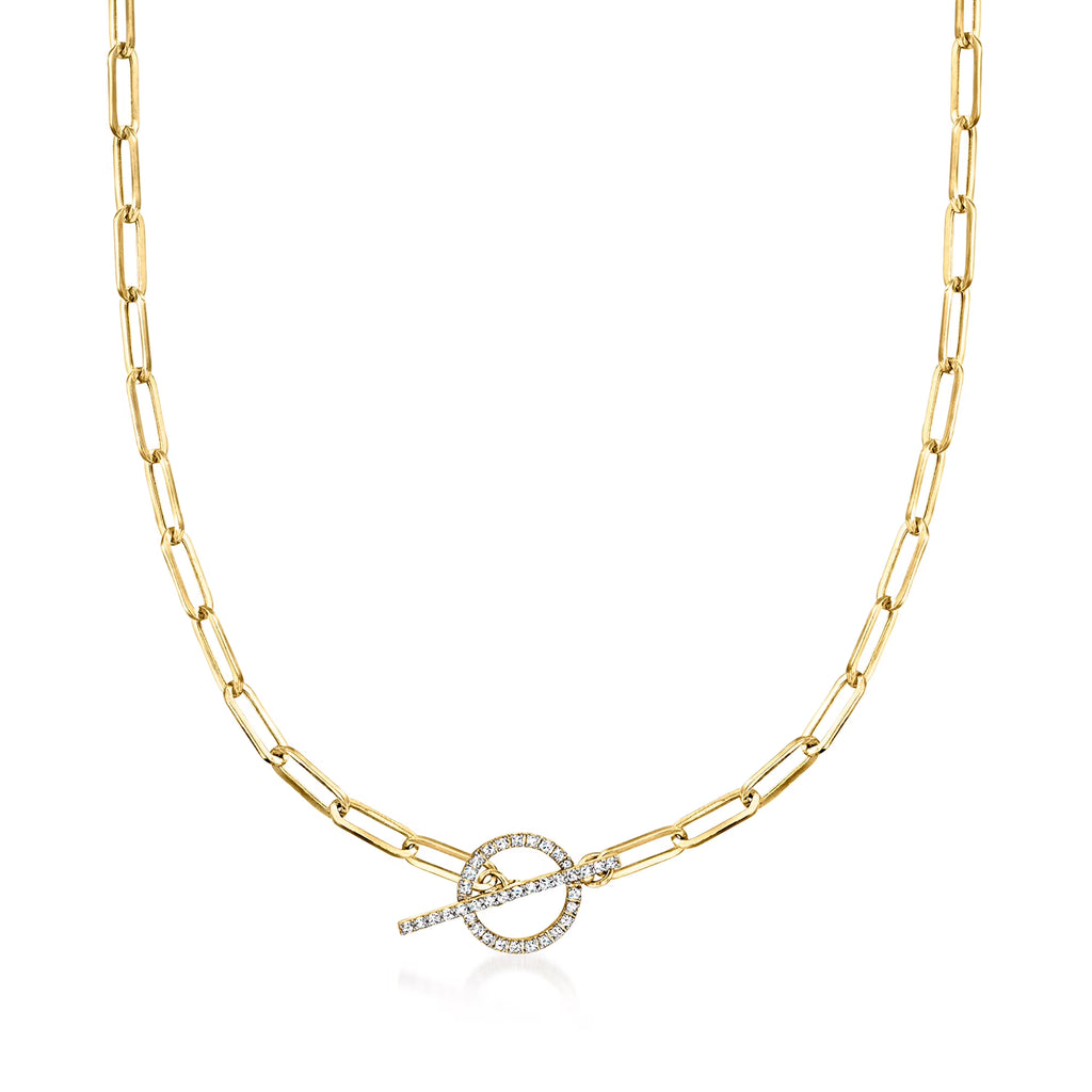 0.25 ct. t.w. Diamond Paper Clip Link Necklace in 14kt Yellow Gold R7260
