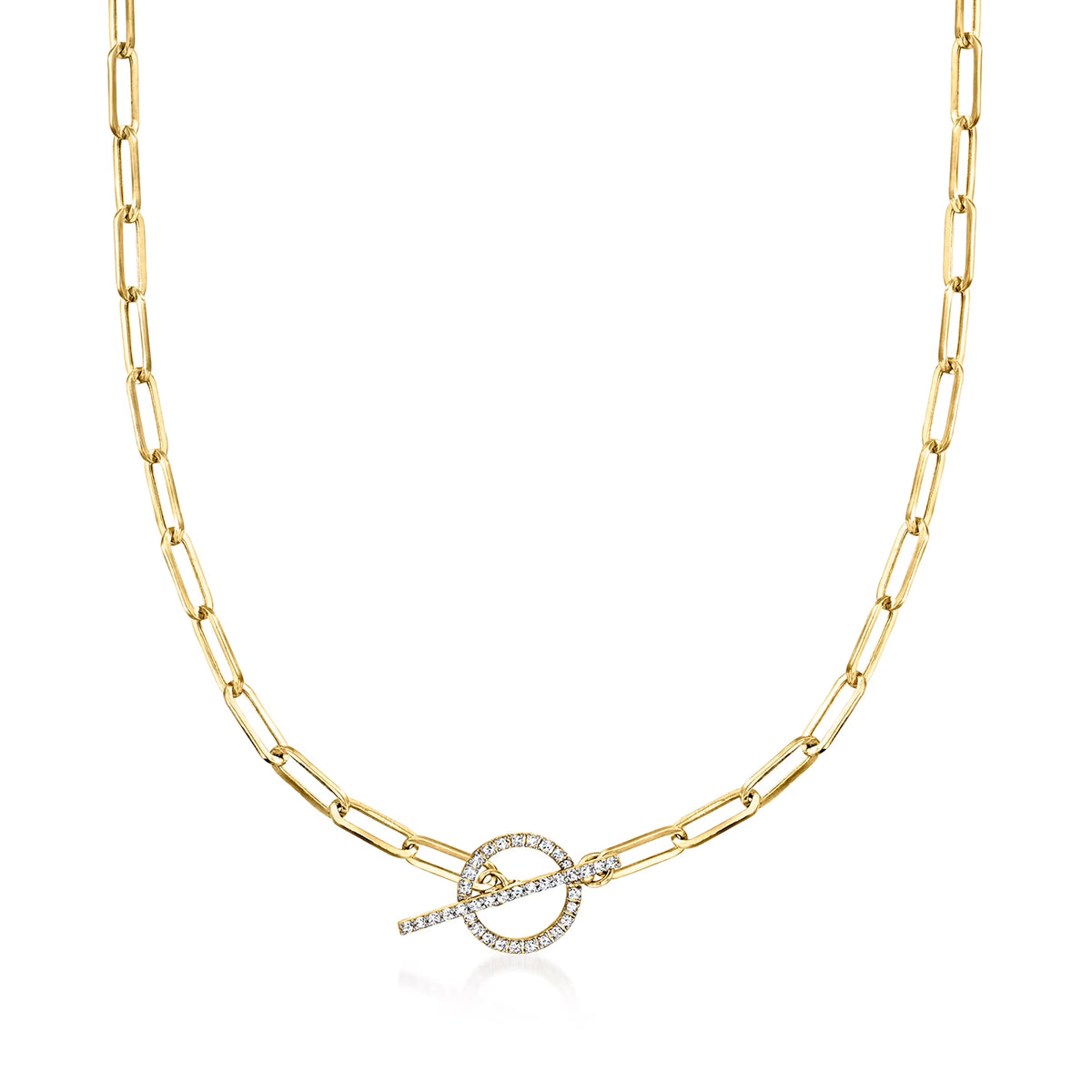 0.25 ct. t.w. Diamond Paper Clip Link Necklace in 14kt Yellow Gold R7260