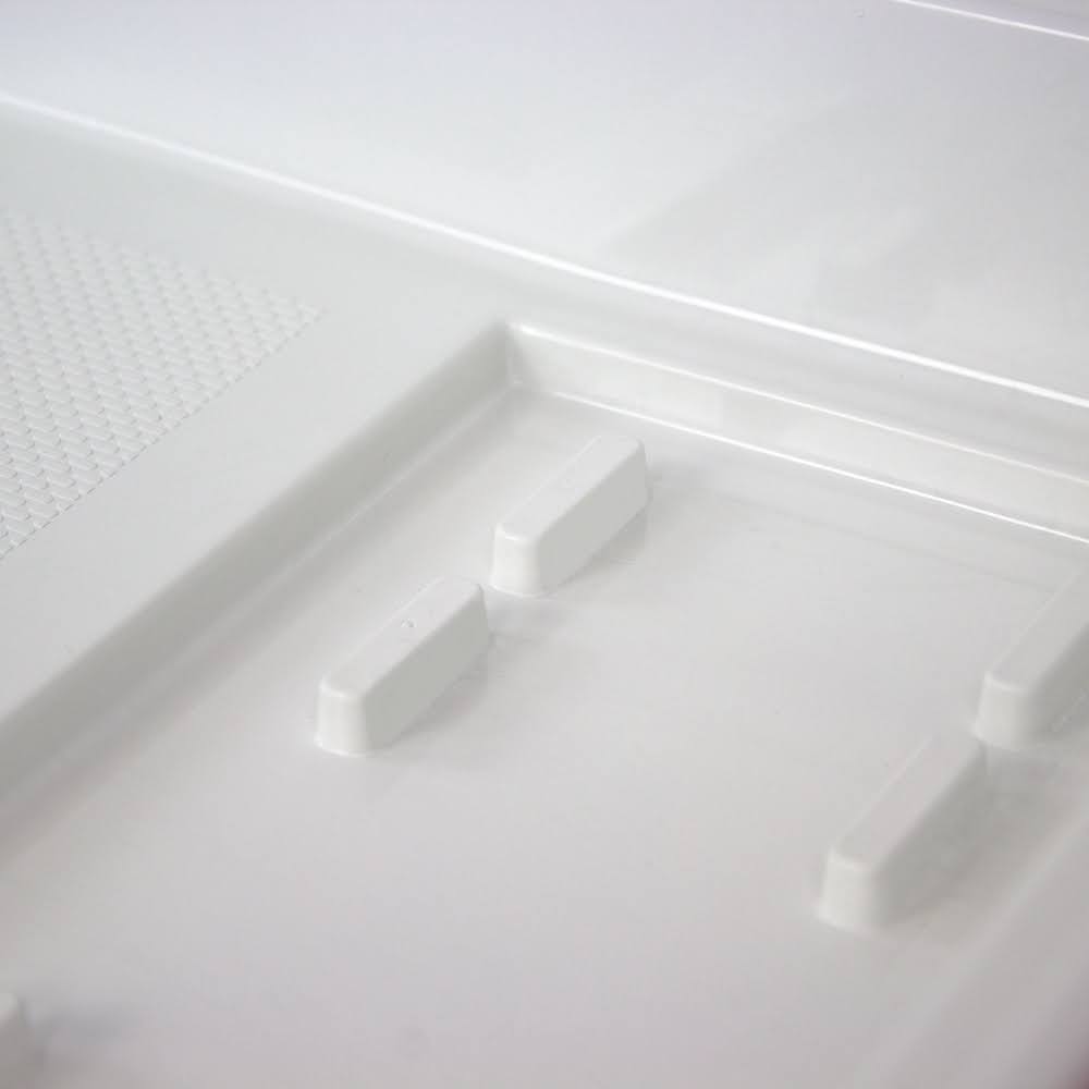 Grey Rectangular Alcove Shower Base with Left Hand Drain E737496
