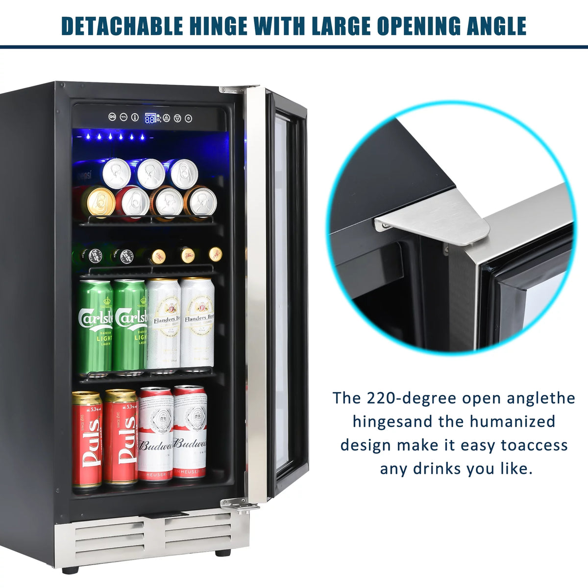 15" Mini Beverage Refrigerator/Wine Cabinet, 120 Cans U3942